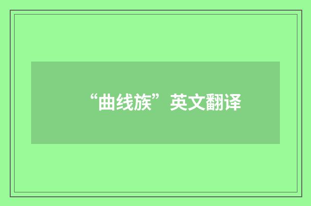 “曲线族”英文翻译