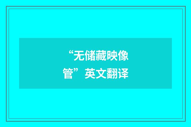 “无储藏映像管”英文翻译