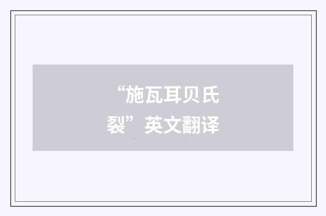 “施瓦耳贝氏裂”英文翻译