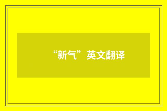 “新气”英文翻译