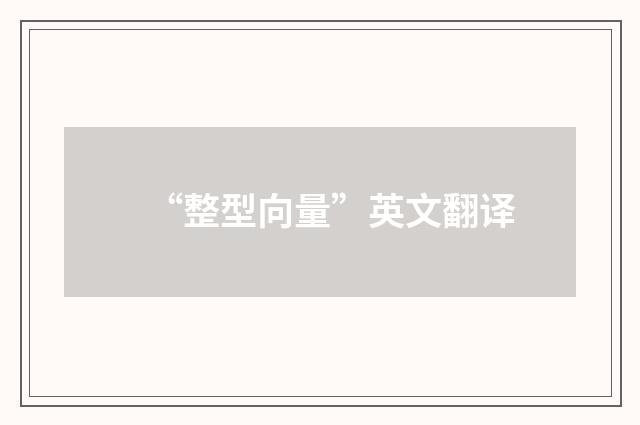 “整型向量”英文翻译