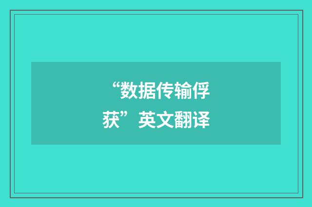 “数据传输俘获”英文翻译