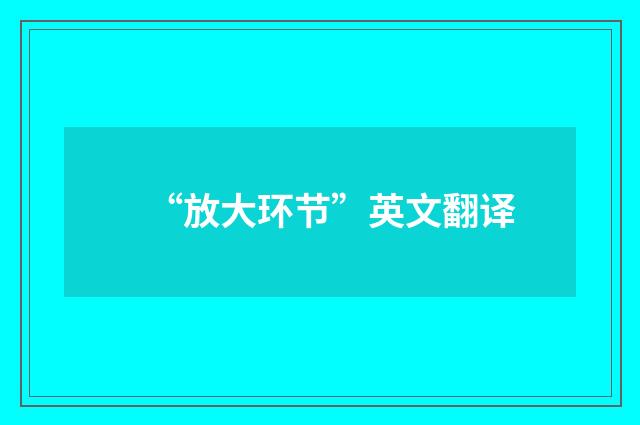 “放大环节”英文翻译