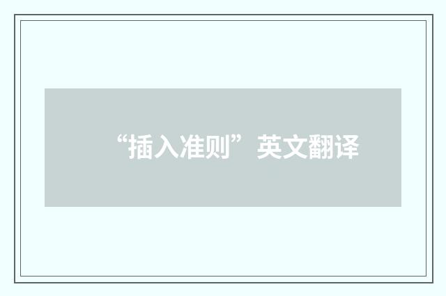 “插入准则”英文翻译
