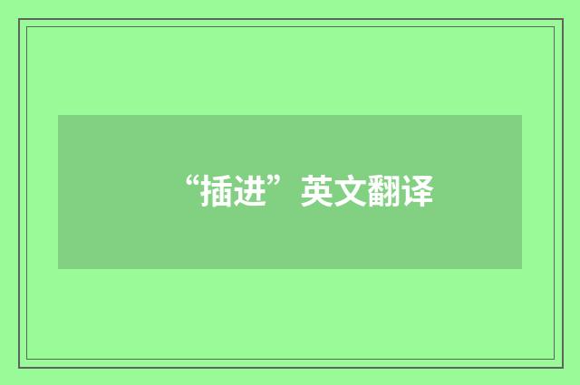 “插进”英文翻译