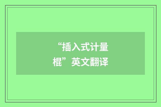 “插入式计量棍”英文翻译