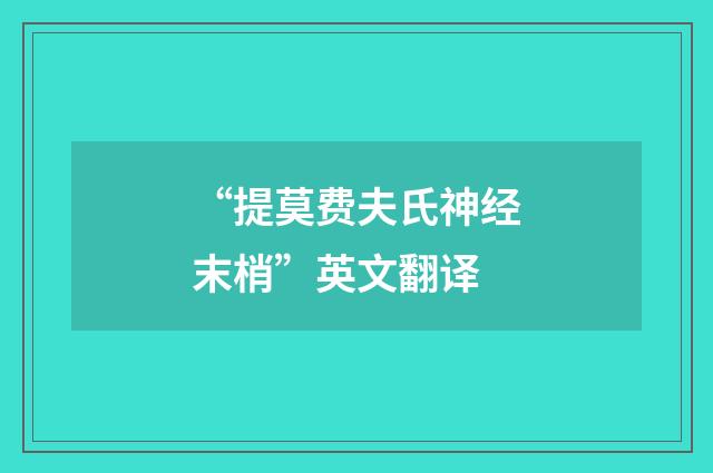 “提莫费夫氏神经末梢”英文翻译
