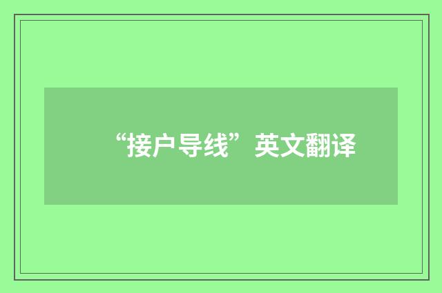 “接户导线”英文翻译
