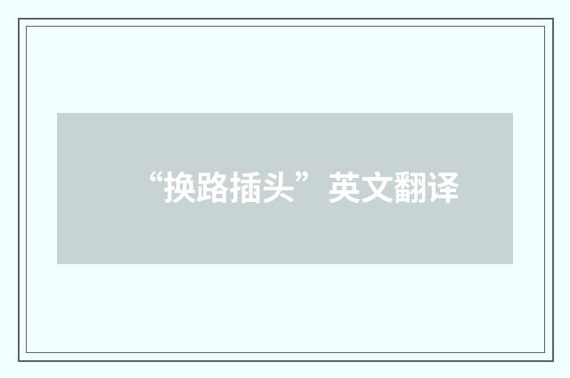“换路插头”英文翻译