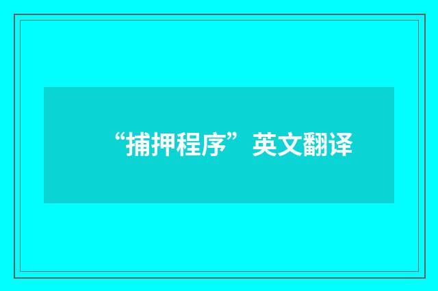 “捕押程序”英文翻译