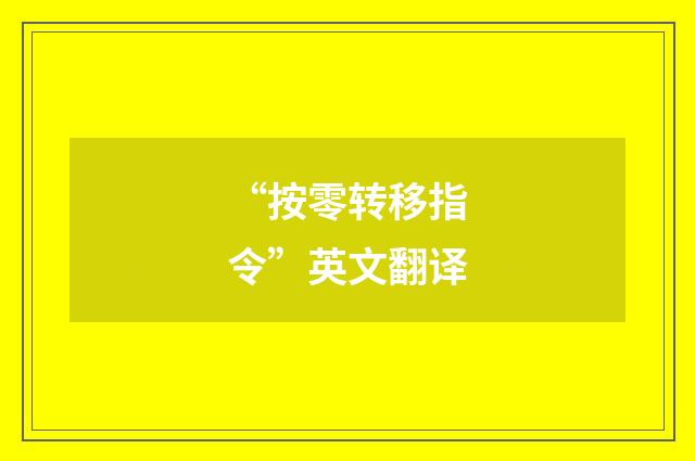 “按零转移指令”英文翻译