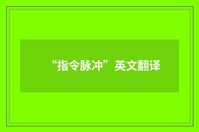 “指令脉冲”英文翻译