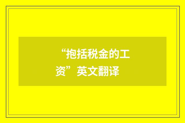 “抱括税金的工资”英文翻译