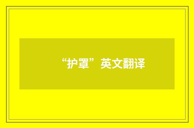 “护罩”英文翻译