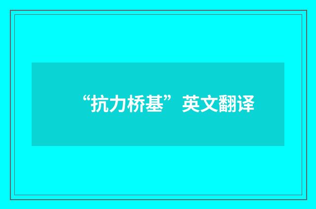 “抗力桥基”英文翻译