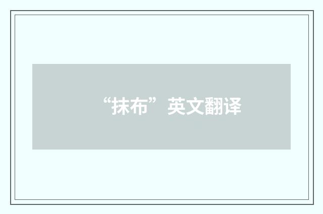 “抹布”英文翻译