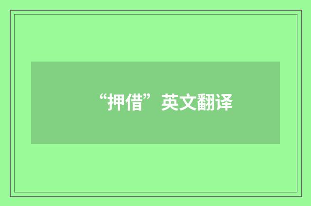 “押借”英文翻译
