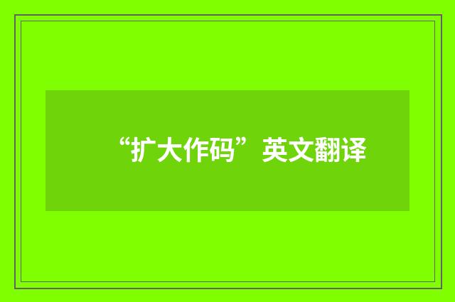 “扩大作码”英文翻译