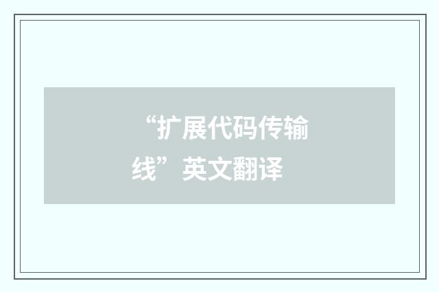 “扩展代码传输线”英文翻译