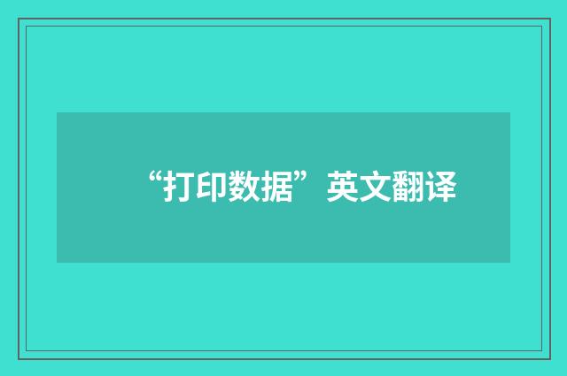 “打印数据”英文翻译
