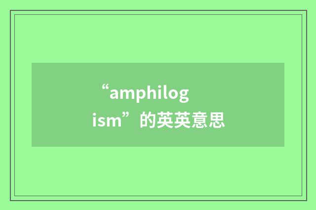 “amphilogism”的英英意思