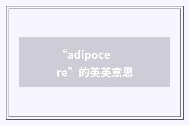 “adipocere”的英英意思