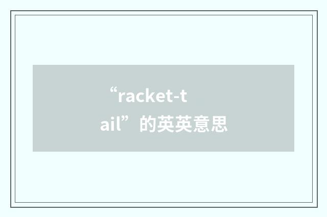 “racket-tail”的英英意思