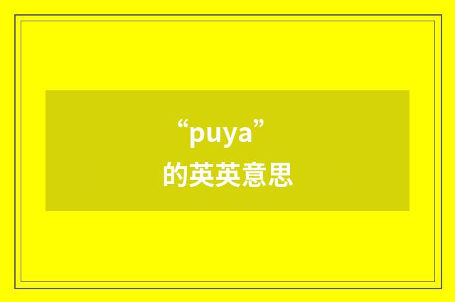“puya”的英英意思