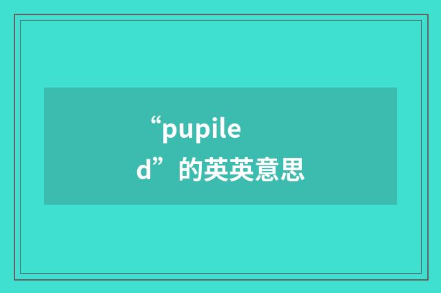“pupiled”的英英意思