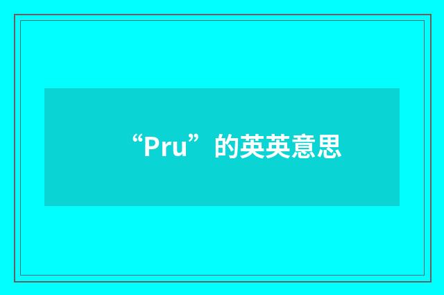 “Pru”的英英意思