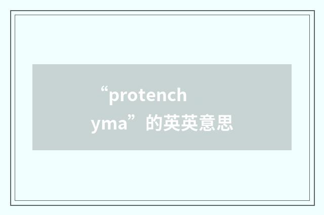 “protenchyma”的英英意思