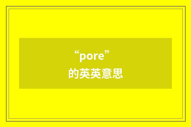 “pore”的英英意思