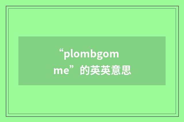“plombgomme”的英英意思