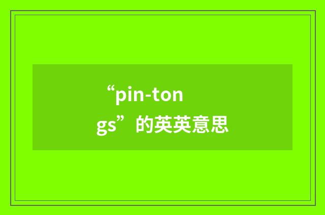 “pin-tongs”的英英意思