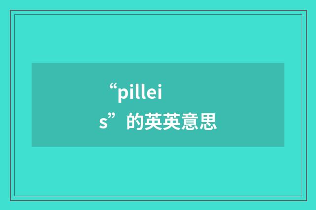“pilleis”的英英意思