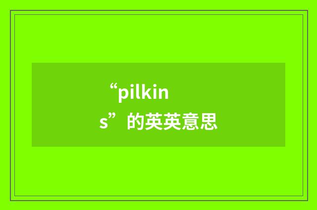 “pilkins”的英英意思