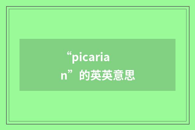 “picarian”的英英意思