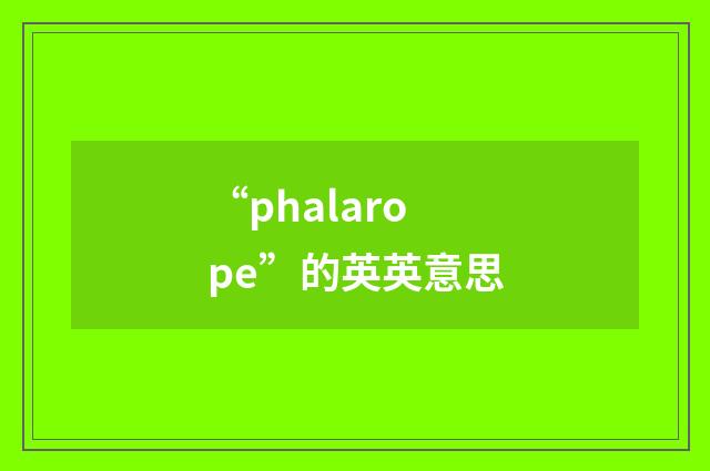 “phalarope”的英英意思