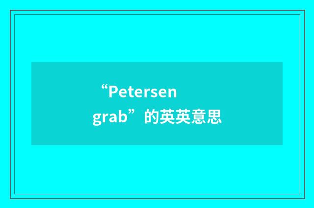 “Petersen grab”的英英意思