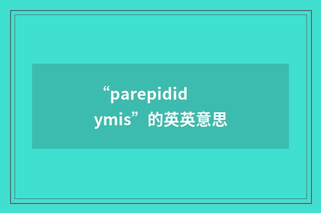 “parepididymis”的英英意思