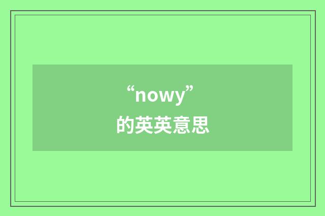 “nowy”的英英意思