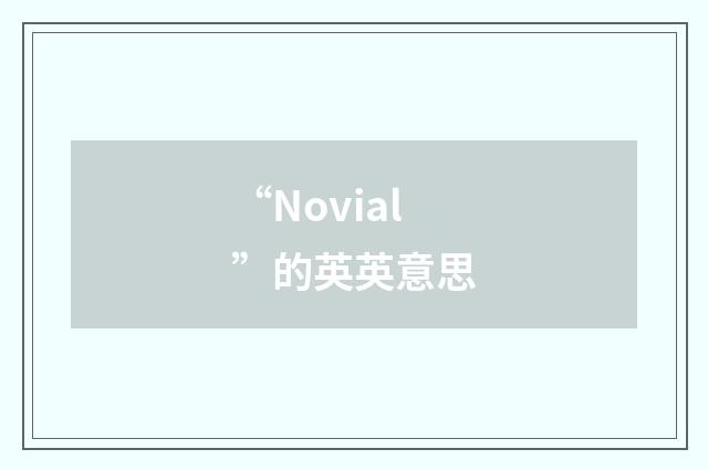 “Novial”的英英意思