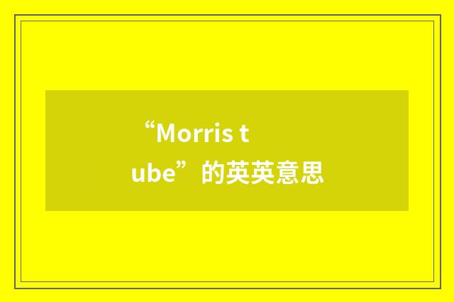 “Morris tube”的英英意思