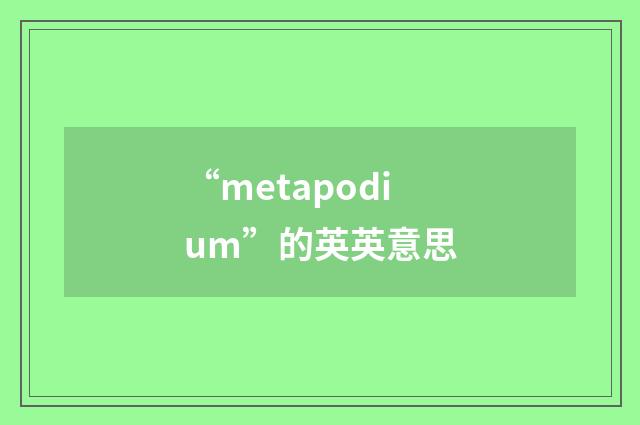“metapodium”的英英意思