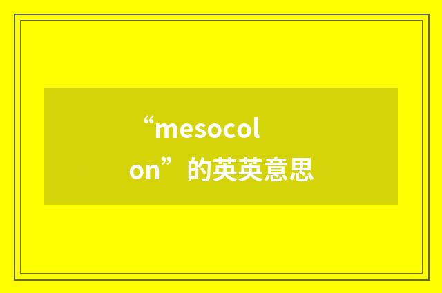 “mesocolon”的英英意思