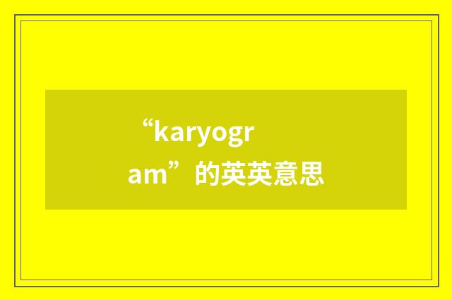 “karyogram”的英英意思