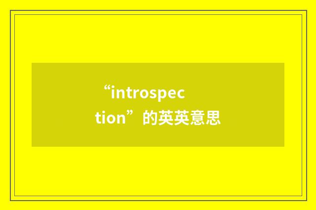 “introspection”的英英意思