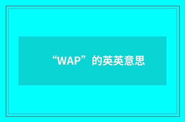 “WAP”的英英意思