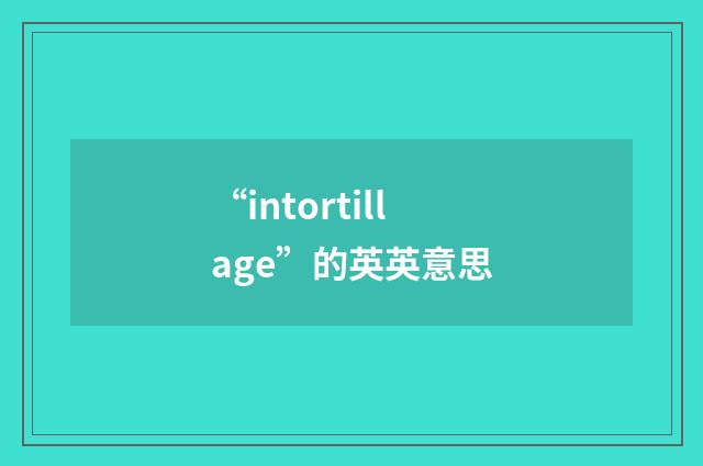 “intortillage”的英英意思