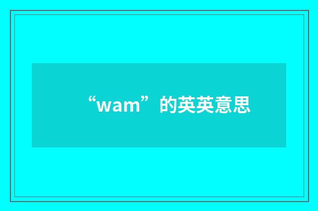 “wam”的英英意思